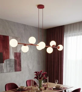 Magnus lampa wisząca 8xE14 burgund/biały 1644/8