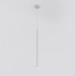 Lampa wisząca Selter 1xG9 w kolorze szarym, o prostym, cylindrycznym kształcie. Wisi na cienkim przewodzie z sufitu. Wykończenie matowe, z pojedynczym źródłem światła na końcu. Tło jednolite, białe. Idealna do nowoczesnych aranżacji wnętrz.