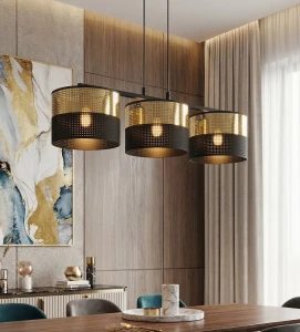 Lux lampa wisząca 3xE27 czarna złoty 1649/3