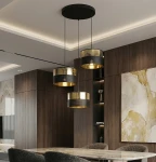 Lux lampa wisząca 3xE27 czarna złoty 1649/3PREM