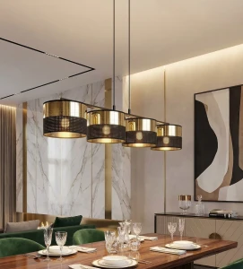 Lux lampa wisząca 4xE27 czarna złoty 1649/4
