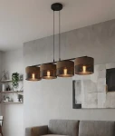 Karbon lampa wisząca 4xE27 czarna brązowa 1653/4