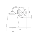 Kinkiet Pafos 1xE27 w kolorze złotym, z cylindrycznym kloszem o średnicy 120 mm, montowany na ścianie. Wymiary: wysokość 190 mm, odległość od ściany 105 mm, długość ramienia 200 mm. W prostym, minimalistycznym designie, idealny do nowoczesnych wnętrz.