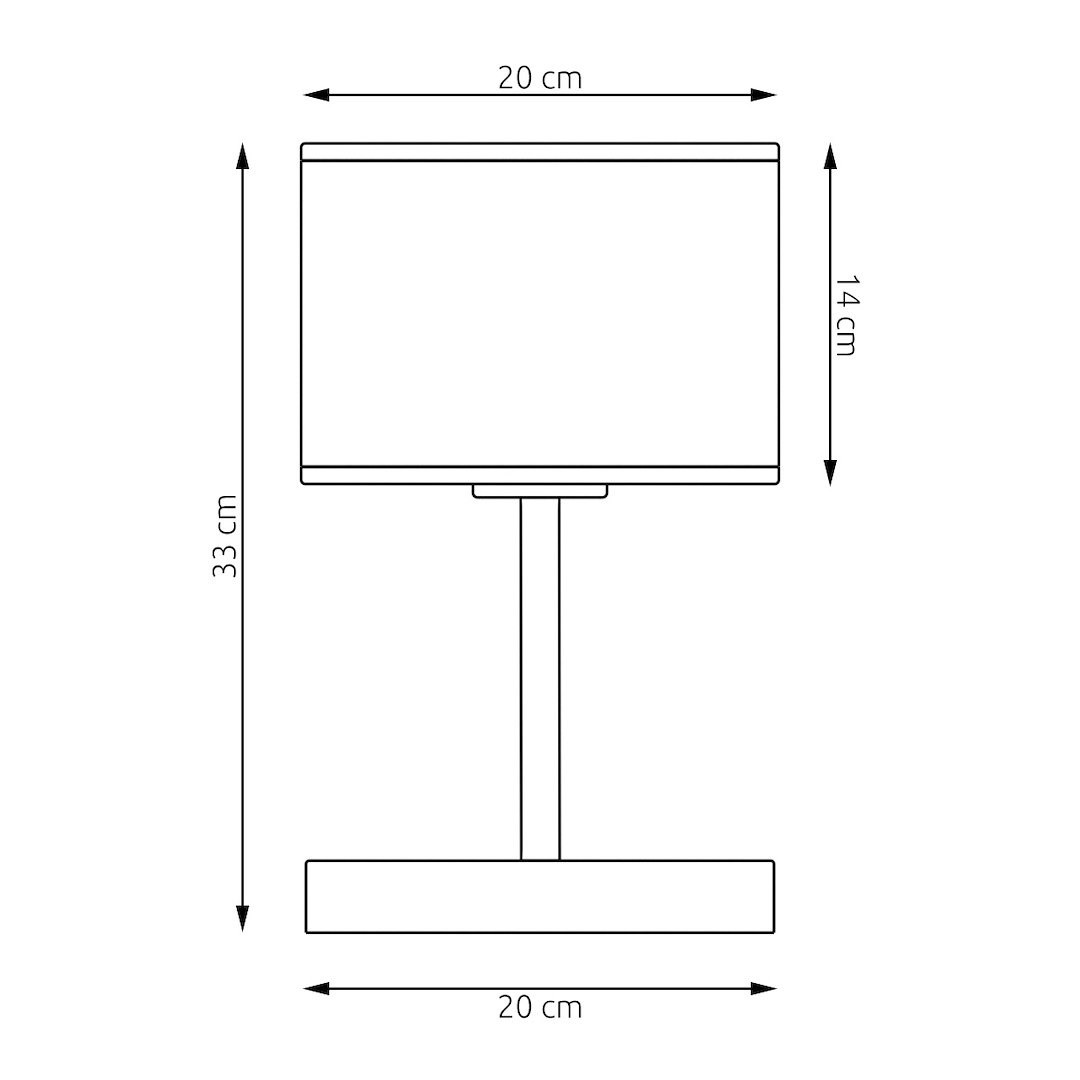 Karbon lampka stołowa E27 w kolorze czarnym i brązowym, o wymiarach 20 cm x 20 cm x 33 cm. Posiada prostokątny abażur o wysokości 14 cm, osadzony na stabilnej podstawie. Idealna do biura lub salonu.