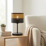 Karbon lampka  stołowa E27 czarna brązowa 1653/LN1