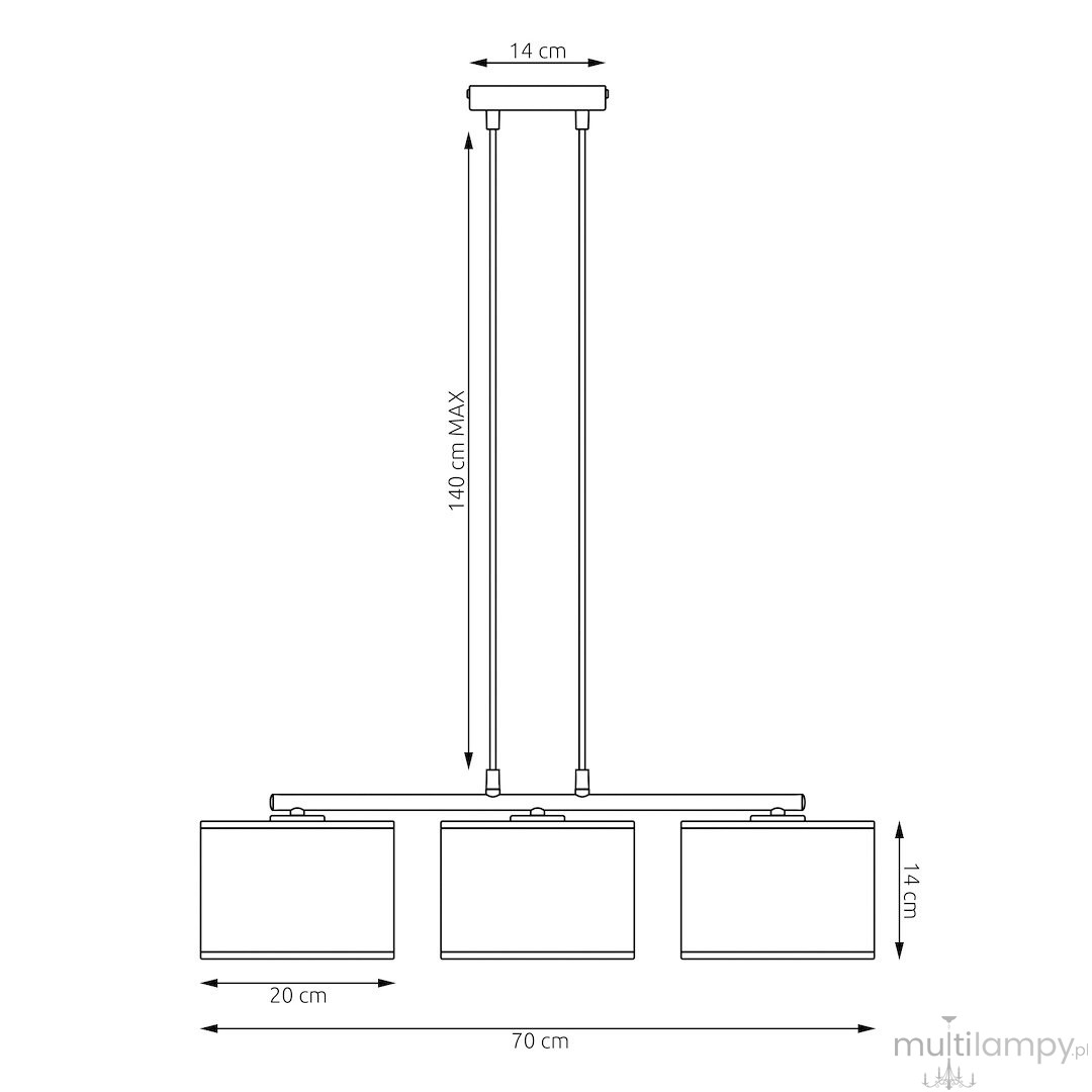 Eco lampa wisząca 3xE27 czarna rattan 1654/3