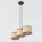 Eco lampa wisząca 3xE27 czarna rattan 1654/3