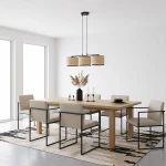 Eco lampa wisząca 3xE27 czarna rattan 1654/3