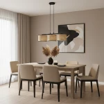 Eco lampa wisząca 3xE27 czarna rattan 1654/3