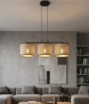 Eco lampa wisząca 3xE27 czarna rattan 1654/3