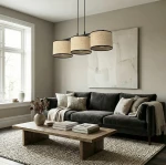 Eco lampa wisząca 3xE27 czarna rattan 1654/3