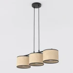 Eco lampa wisząca 3xE27 czarna rattan 1654/3