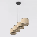 Eco lampa wisząca 4xE27 czarna rattan 1654/4