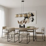 Eco lampa wisząca 4xE27 czarna rattan 1654/4