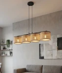 Eco lampa wisząca 4xE27 czarna rattan 1654/4