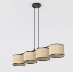 Eco lampa wisząca 4xE27 czarna rattan 1654/4