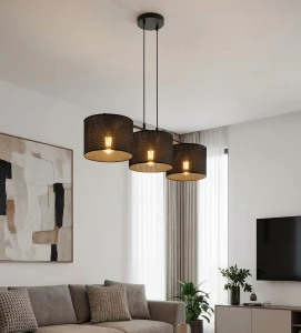 Eco lampa wisząca 3xE27 czarna 1655/3