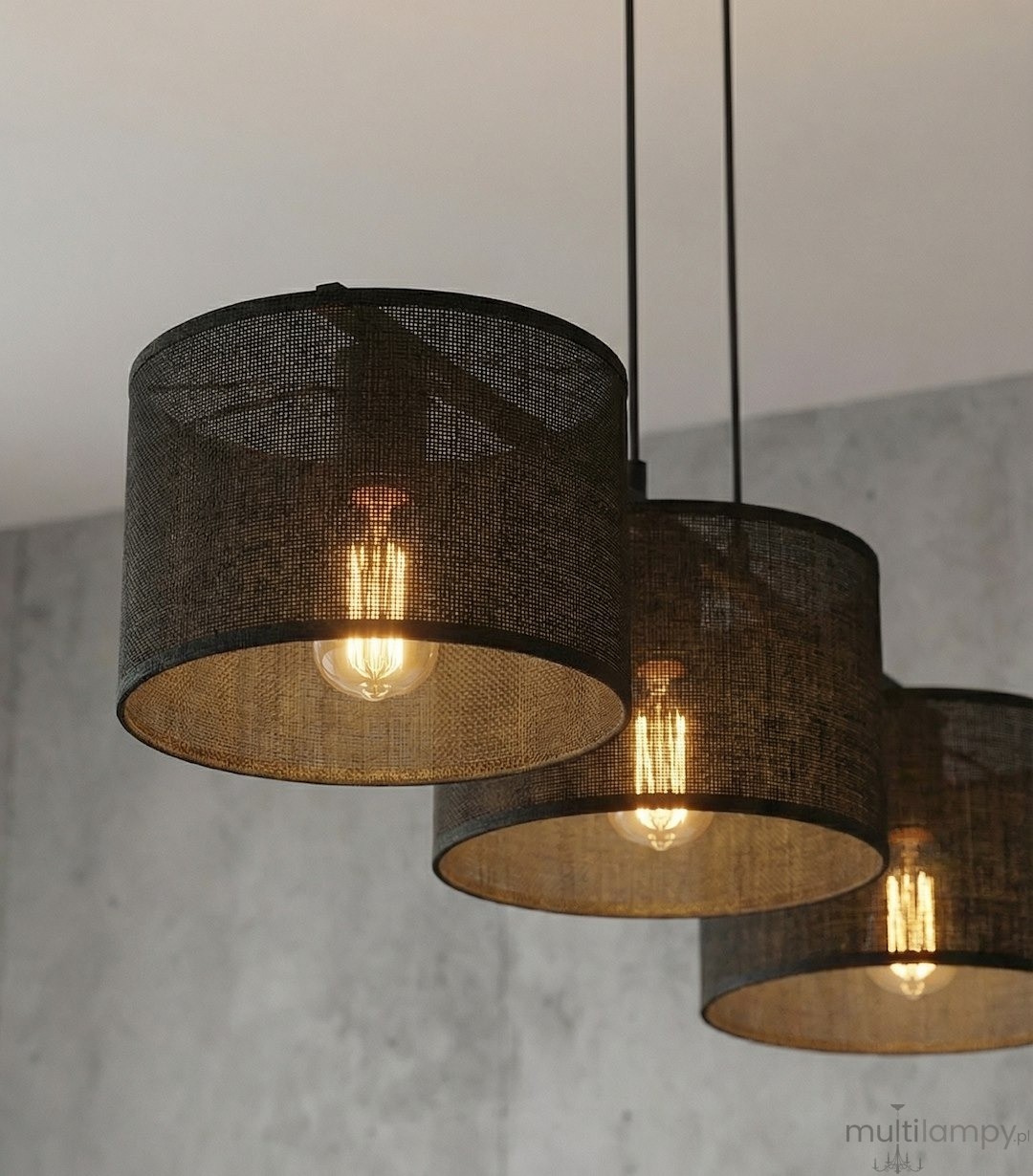 Eco lampa wisząca 3xE27 czarna 1655/3