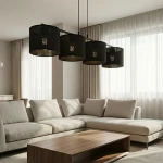 Eco lampa wisząca 4xE27 czarna 1655/4