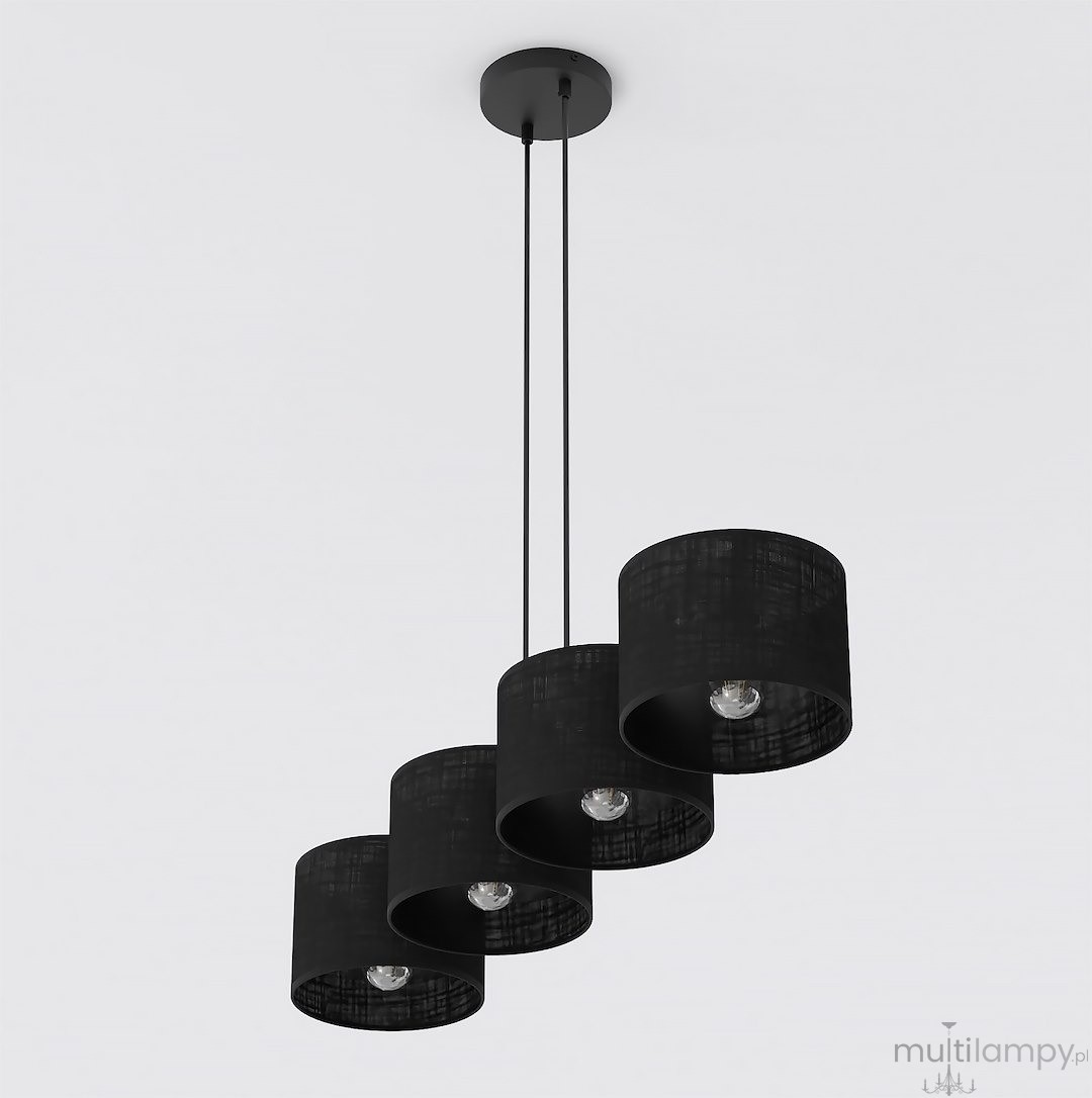 Eco lampa wisząca 4xE27 czarna 1655/4