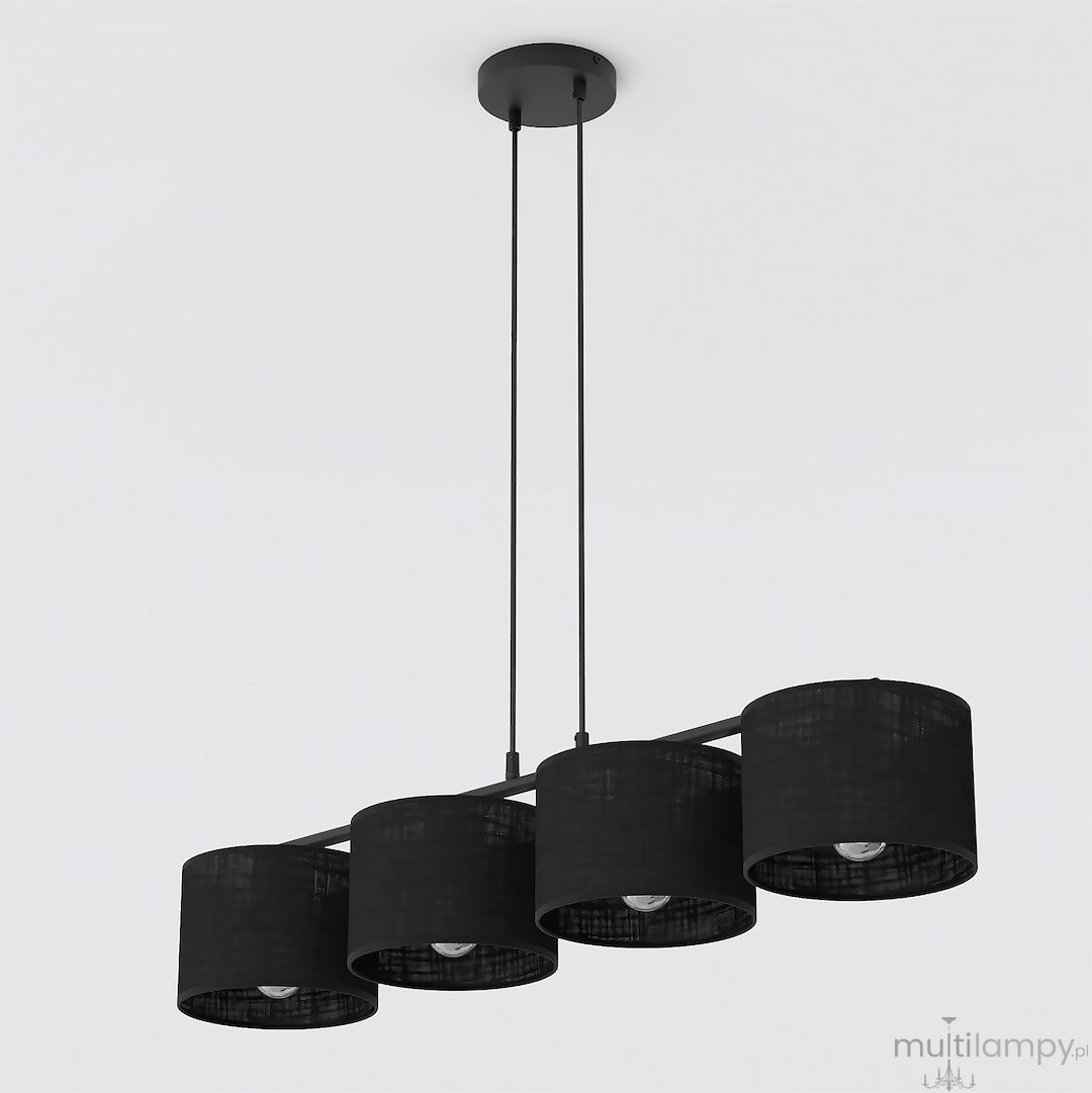 Eco lampa wisząca 4xE27 czarna 1655/4