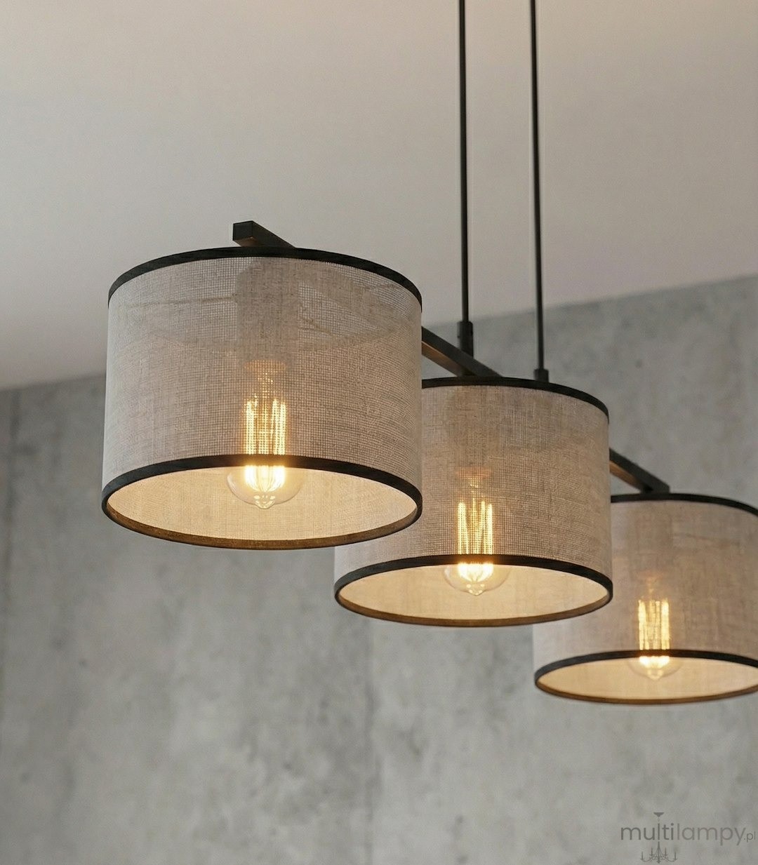 Eco lampa wisząca 3xE27 czarna szary 1656/3