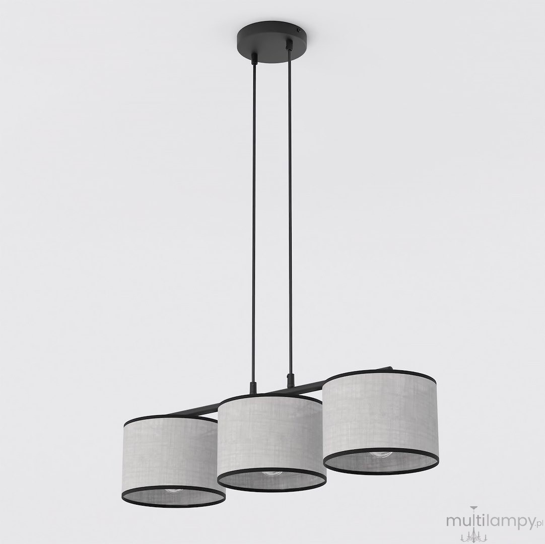 Eco lampa wisząca 3xE27 czarna szary 1656/3