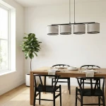 Eco lampa wisząca 4xE27 czarna szary 1656/4