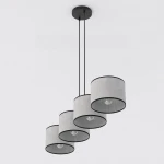 Eco lampa wisząca 4xE27 czarna szary 1656/4