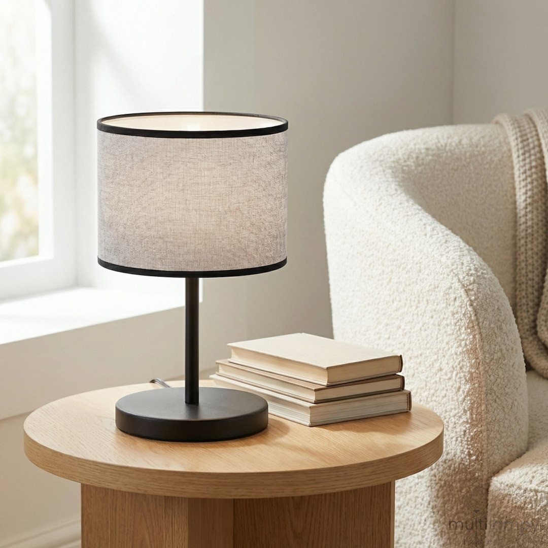 Eco lampka stołowa E27 czarna szary 1656/LN1