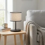 Eco lampka stołowa E27 czarna szary 1656/LN1