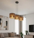 Eco lampa wisząca 3xE27 czarna brązowy 1657/3