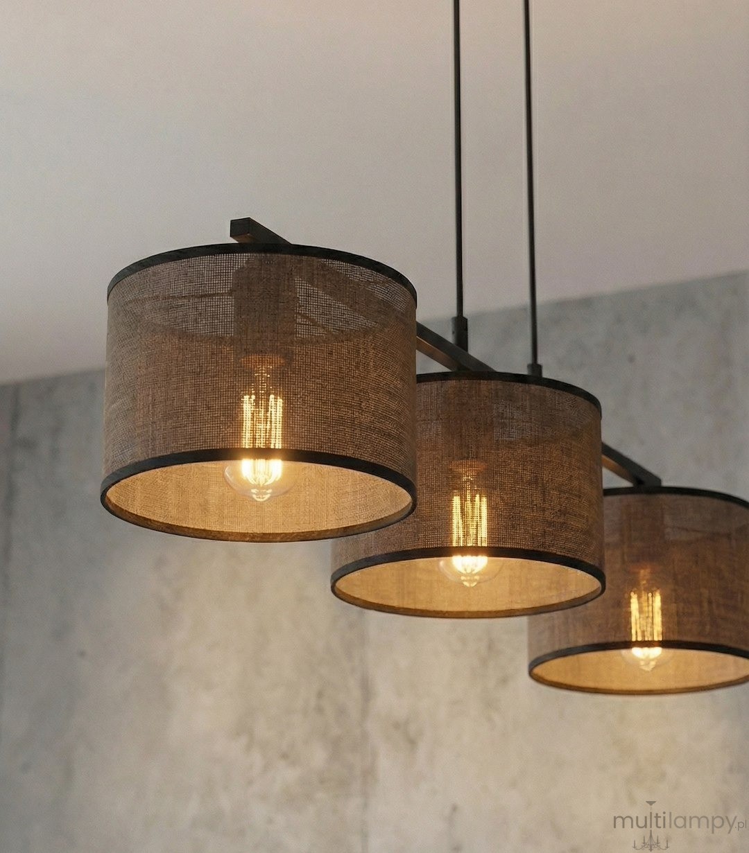 Eco lampa wisząca 3xE27 czarna brązowy 1657/3