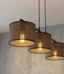 Eco lampa wisząca 3xE27 czarna brązowy 1657/3