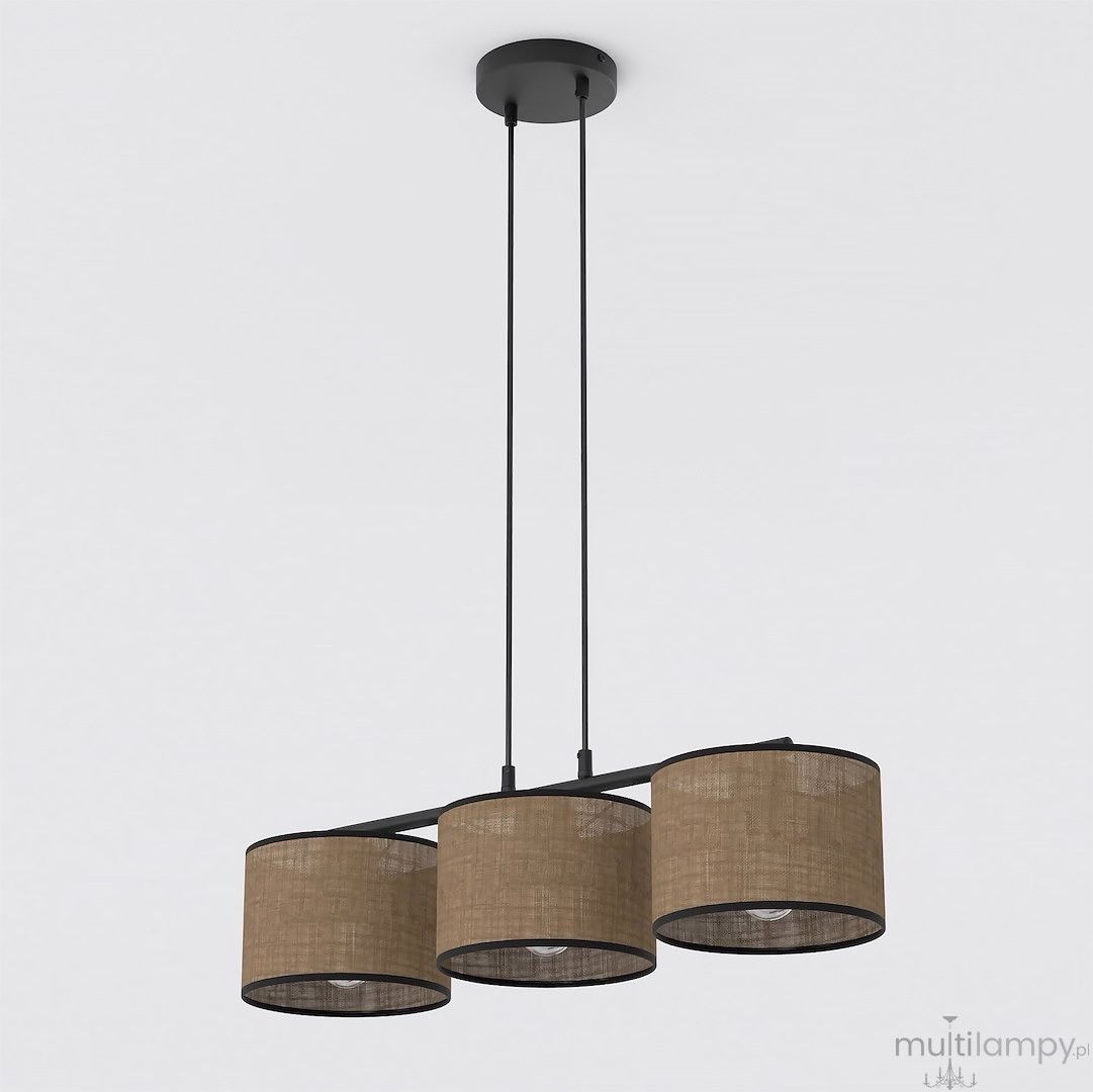 Eco lampa wisząca 3xE27 czarna brązowy 1657/3