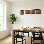 Eco lampa wisząca 4xE27 czarna brązowy 1657/4
