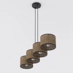 Eco lampa wisząca 4xE27 czarna brązowy 1657/4