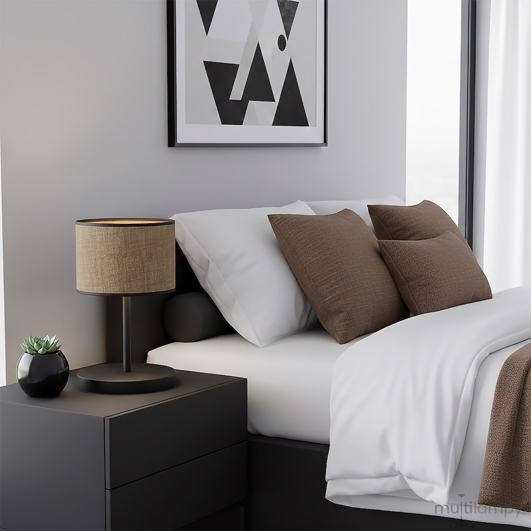 Eco lampka stołowa E27 czarna brązowy 1657/LN1