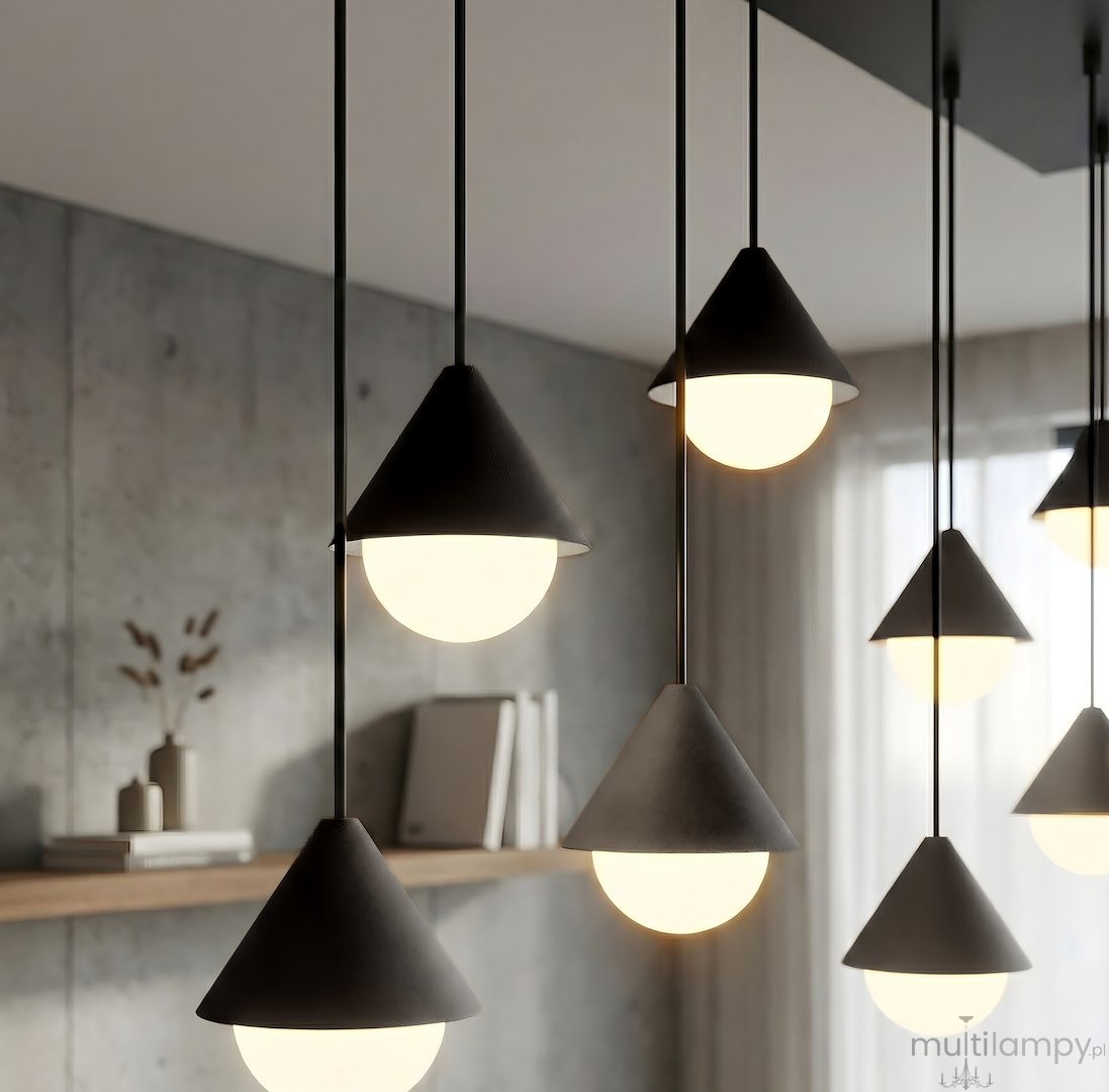 Giro lampa wisząca 9xG9 czarna 1661/9