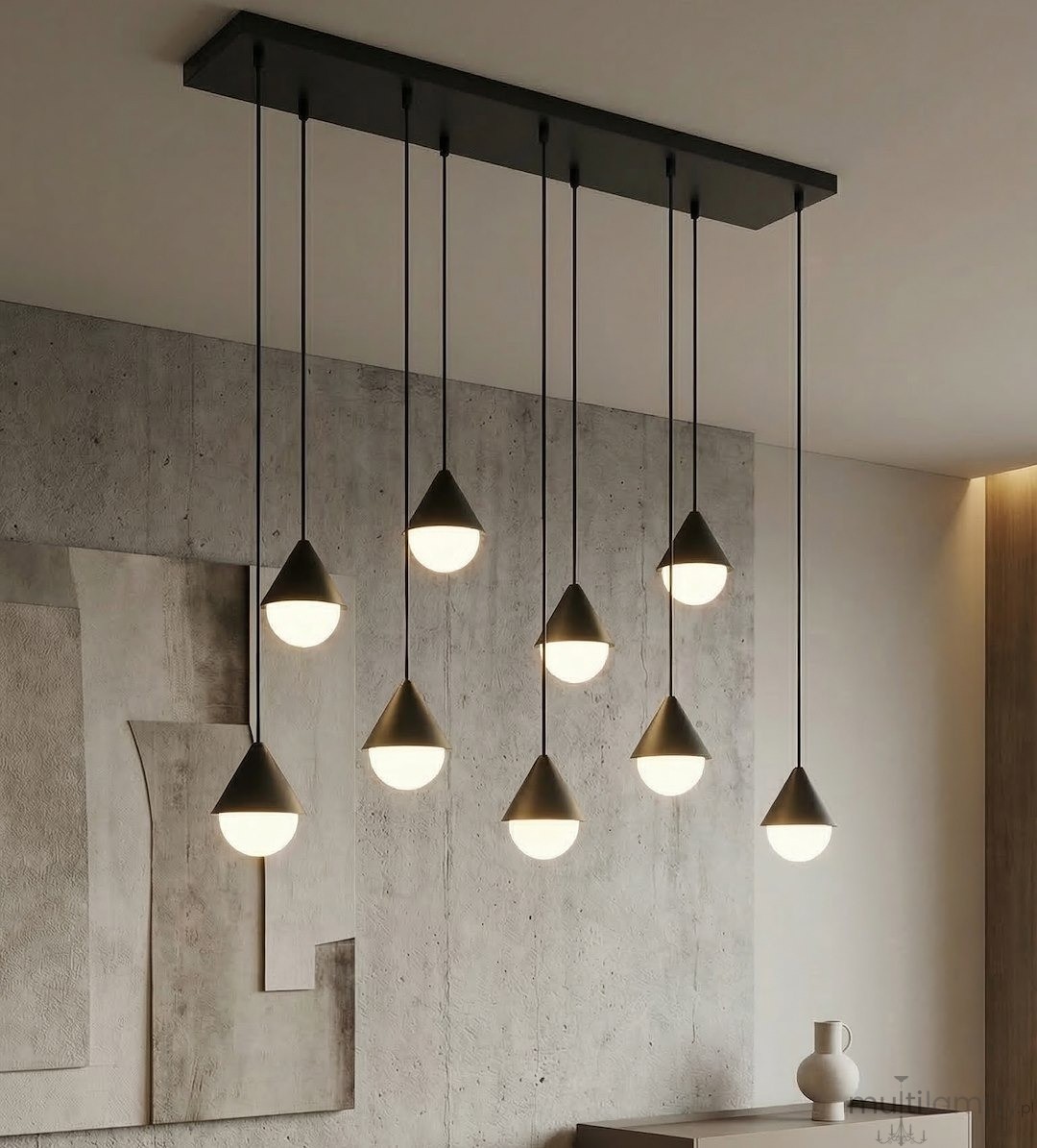 Giro lampa wisząca 9xG9 czarna 1661/9