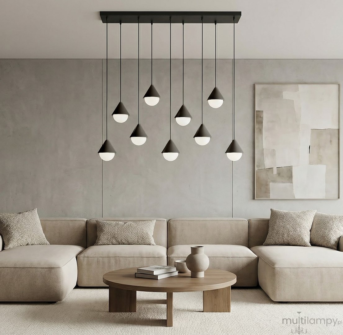 Giro lampa wisząca 9xG9 czarna 1661/9