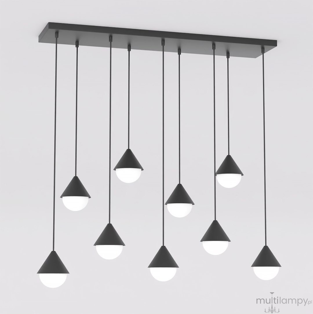 Giro lampa wisząca 9xG9 czarna 1661/9