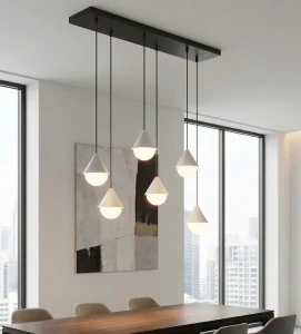 Giro lampa wisząca 6xG9 czarna biała 1662/6