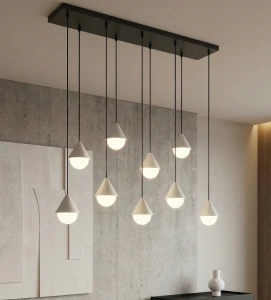 Giro lampa wisząca 9xG9 czarna biała 1662/9