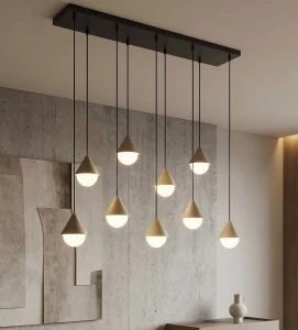 Giro lampa wisząca 9xG9 czarna mokka 1663/9