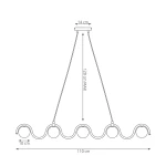 Sinus lampa wisząca 5xG9 burgundy 1666/5