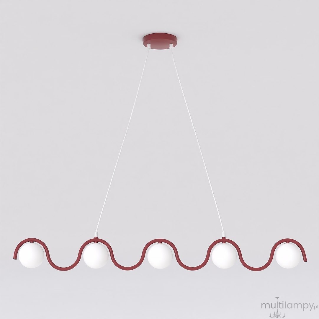 Sinus lampa wisząca 5xG9 burgundy 1666/5