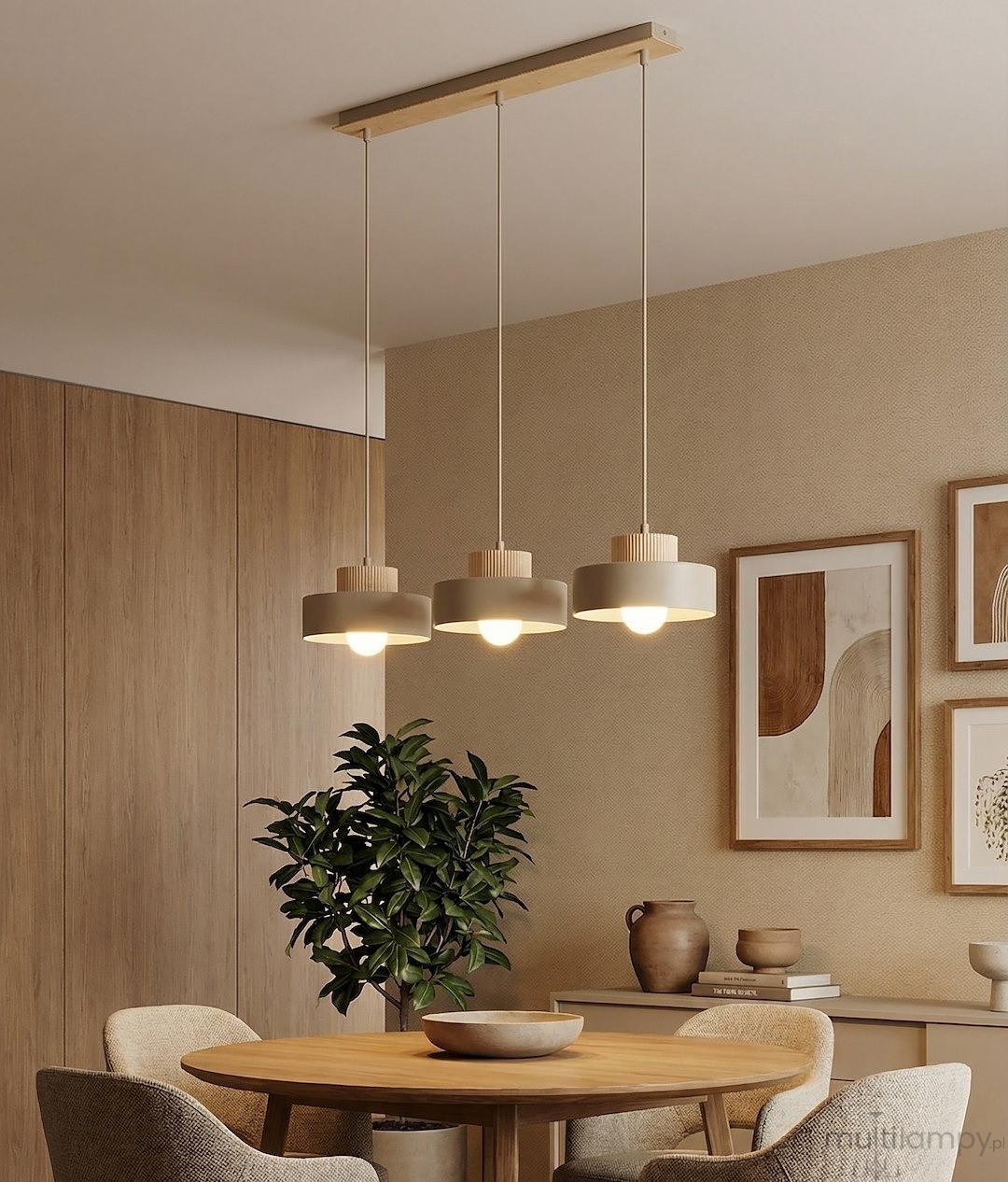 Kivi lampa wisząca 3xE27 mokka 1668/3