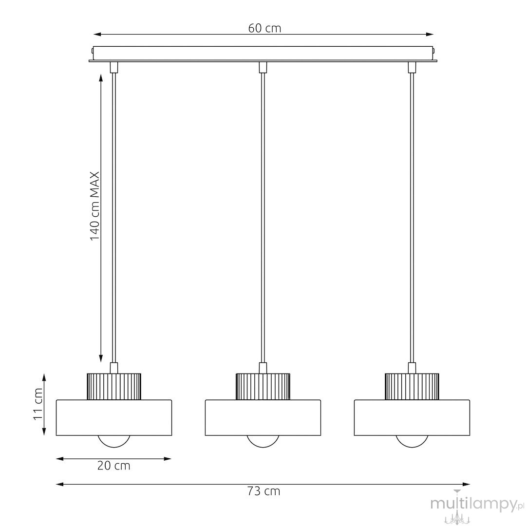 Kivi lampa wisząca 3xE27 biała 1669/3