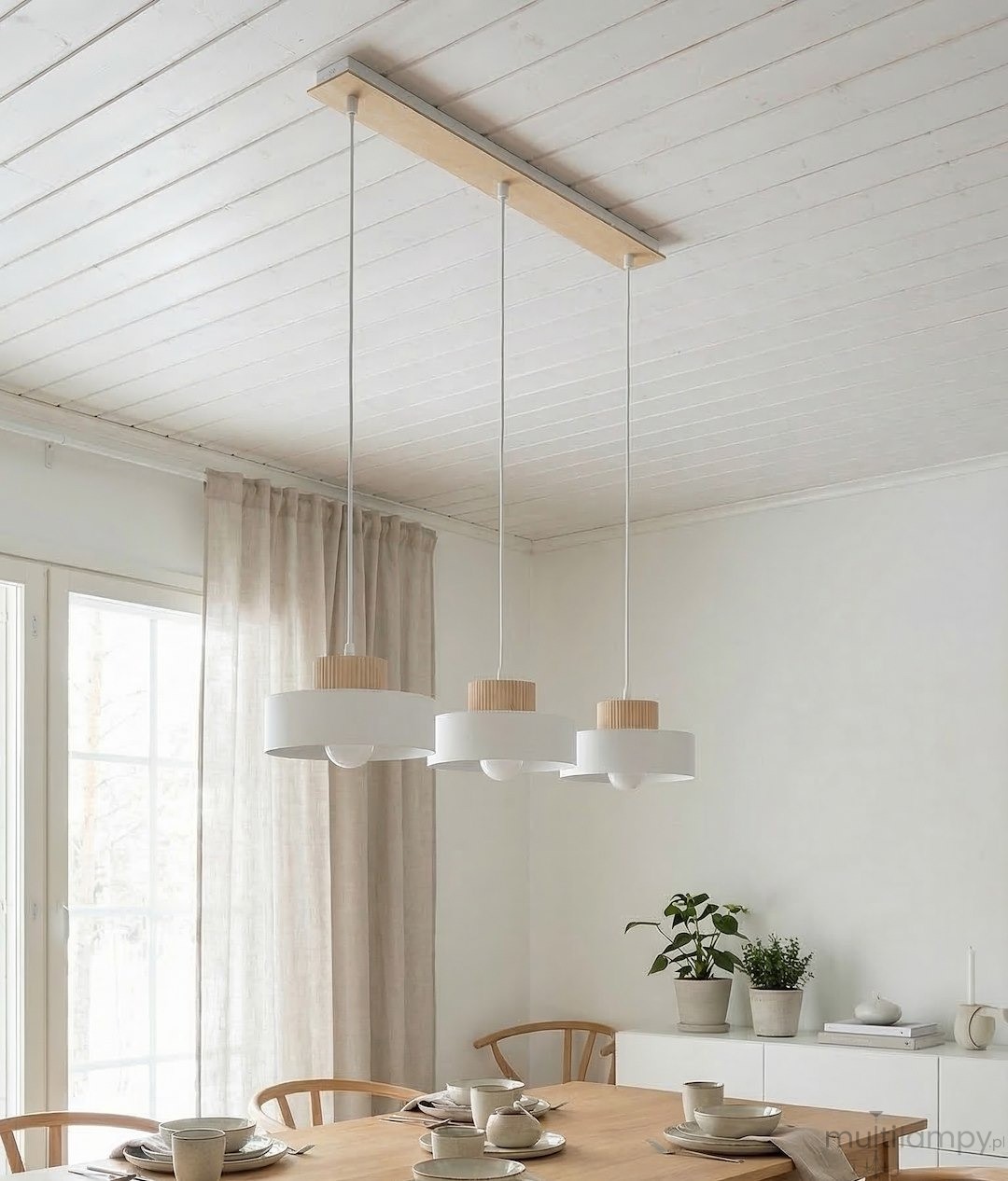Kivi lampa wisząca 3xE27 biała 1669/3